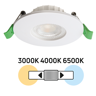 LED downlight for building-in, dimmable, 6W, 3000K/4000K/6500K, 220-240V AC, IP44