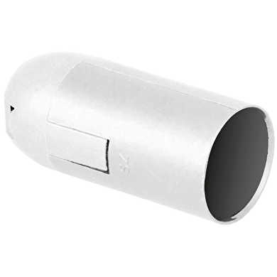 Plastic lamp socket E14, smooth, white, 50 pcs. in a package