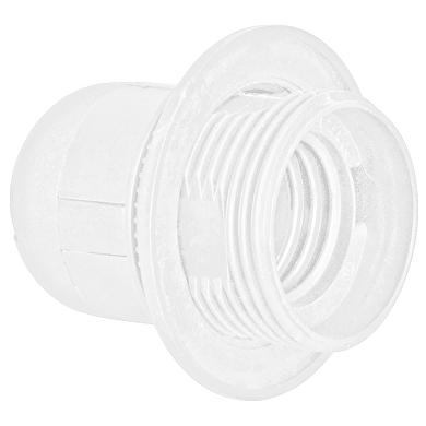 Plastic lamp socket E27, half-threaded, white, 50 pcs. in a package