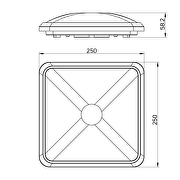 LED Ceiling lamp with microwave dimming sensor, square 12W, 4000K, 220-240V AC