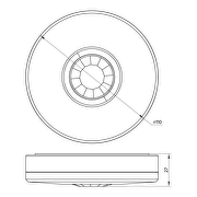 Slim motion sensor for surface mounting 360°, 6m, IP65