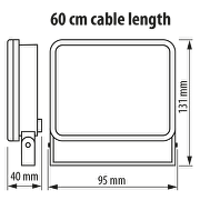 LED floodlight, low glare, white housing, 10W, 4200K, 220V-240V AC, IP65