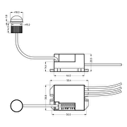Mini PIR sensor 12-24V DC, 360°, 6m
