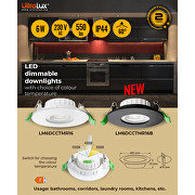 LED downlight for building-in, dimmable, black, 6W, 3000K/4000K/6500K, 220-240V AC, IP44