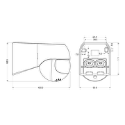 PIR motion sensor for surface mounting, with black lens 180°, 12m, IP44, black